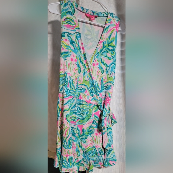 Lilly Pulitzer Rilla Wrap Romper Size Medium One in a Melon - Picture 7 of 8